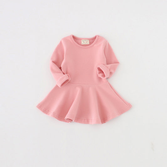 Vestido Infantil Primavera Otoño - Algodón Puro con Volantes, Manga Larga - Image 2