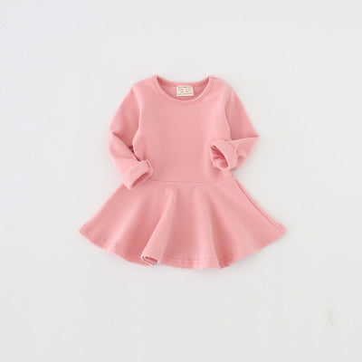 Vestido Infantil Primavera Otoño - Algodón Puro con Volantes, Manga Larga - Image 2