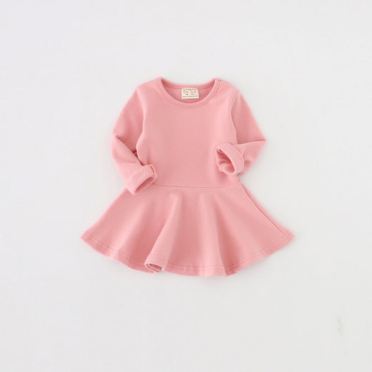 Vestido Infantil Primavera Otoño - Algodón Puro con Volantes, Manga Larga - Image 2