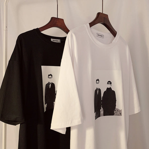 Camiseta Suelta Cuello Redondo Estilo Coreano