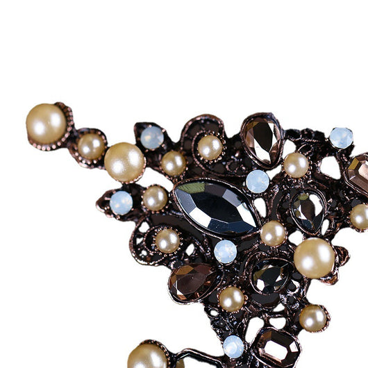 Diadema Vintage de Perlas con Engastes de Diamantes - Image 6