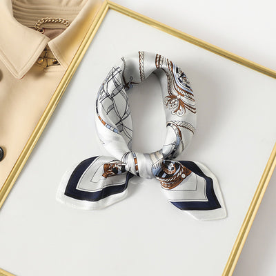 Pañuelo de Seda Cuadrado para Mujer - Diseño Estampado Versátil Primavera Verano - Image 20