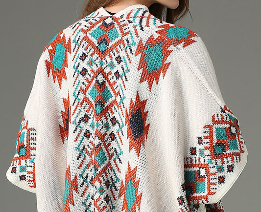 Rebozo Bohemio Jacquard con Flecos - Image 2