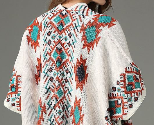 Rebozo Bohemio Jacquard con Flecos - Image 2
