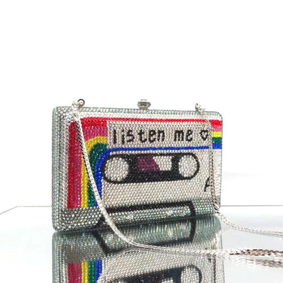 Bolso de Noche Clutch Cassette con Cristales para Mujer - Image 4