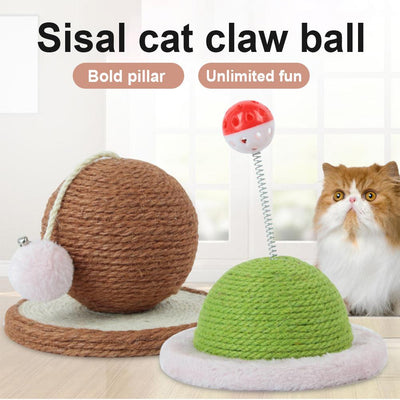 Rascador de Sisal para Gatos con Columna Cilíndrica y Bola de Desgaste - Image 2
