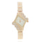 Reloj de Pulsera para Mujer Dorado Rosa con Diseño de Trigo y Pavé de Piedras