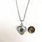 S925 Plateado Romantic Colorful Photo Projection Necklace Heart Shaped Pendant Necklace Plateado