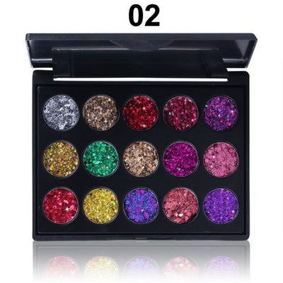 Paleta de Sombras Glitter Impermeable 15 Colores - Pigmentos Brillantes Diamante - Image 8