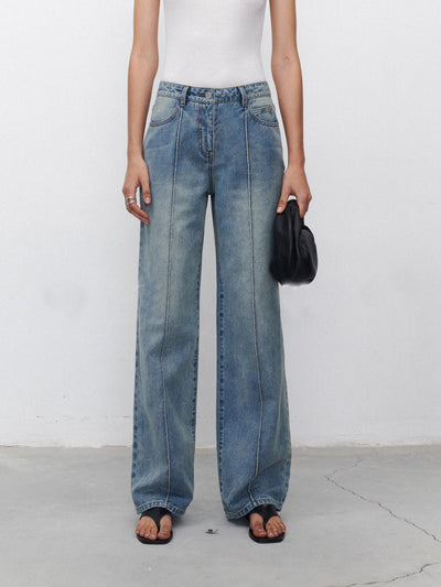 Jeans Mujer Corte Recto con Costuras Tridimensionales - Image 10