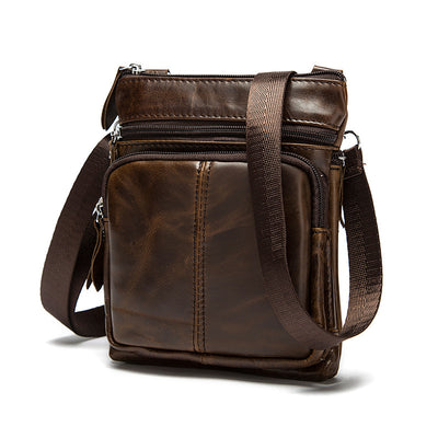 Bolso de Cuero Vintage con Cierre de Hombro para Hombre - Image 4