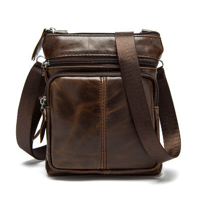 Bolso de Cuero Vintage con Cierre de Hombro para Hombre