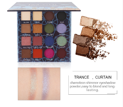 Paleta de Sombras 16 Colores Mate Perlado con Efecto Vibrato