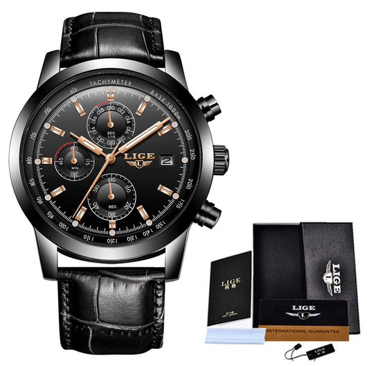 Reloj de Cuarzo Multifuncional con Correa de Malla Negra - Image 7