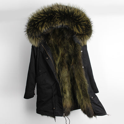 Abrigo Parka con Cuello de Piel de Mapache Oversized - Image 5