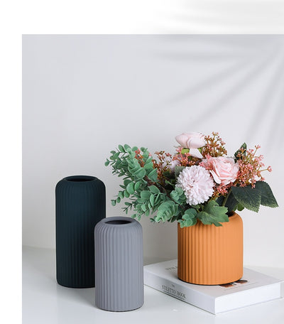 Jarrón Cerámico Minimalista Morandi Boca Ancha para Flores Secas - Image 20