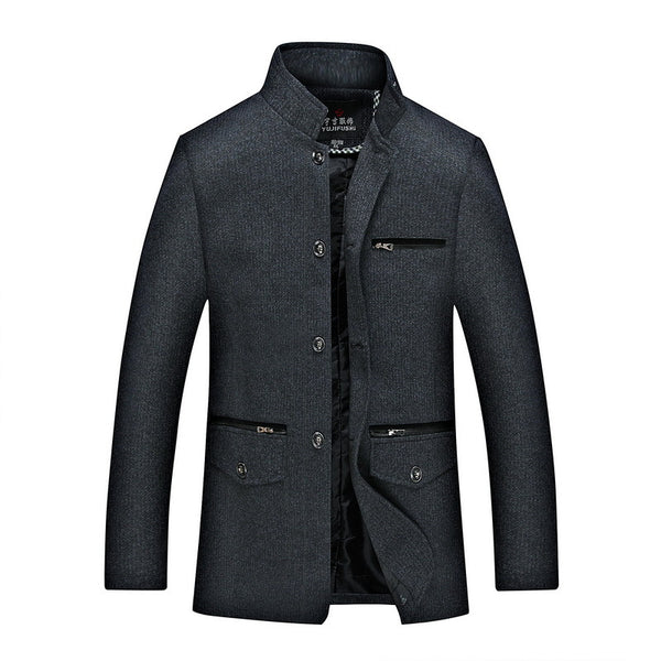 Chaqueta Casual con Cuello Mao para Hombre Adulto