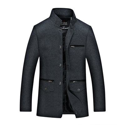 Chaqueta Casual con Cuello Mao para Hombre Adulto