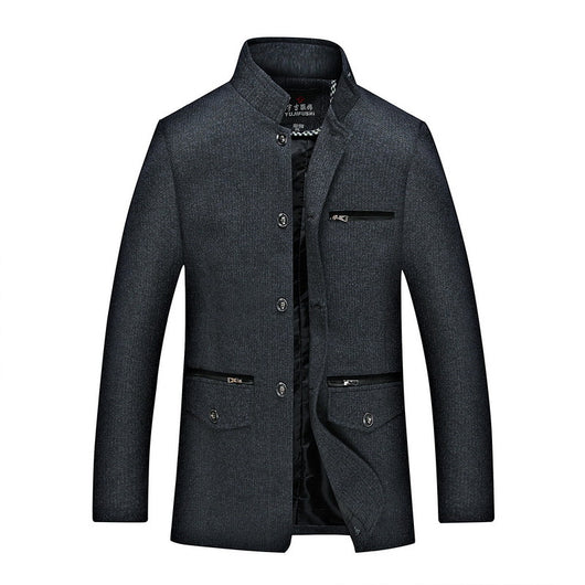 Chaqueta Casual con Cuello Mao para Hombre Adulto