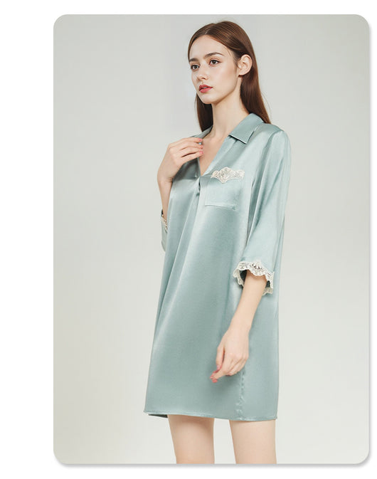 Camisón de Seda Mulberry para Mujer - Pijama Holgado y Fresco - Image 9