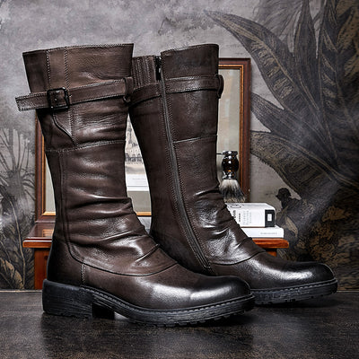 Botas Biker Altas de Plataforma con Cierre Lateral para Hombre - Image 3