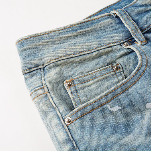 Pantalones Vaqueros Rotos con Diseño Vintage para Hombre - Image 11