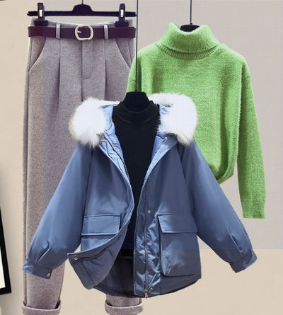 Conjunto de Sudadera Acolchada de Algodón para Mujer - Image 3