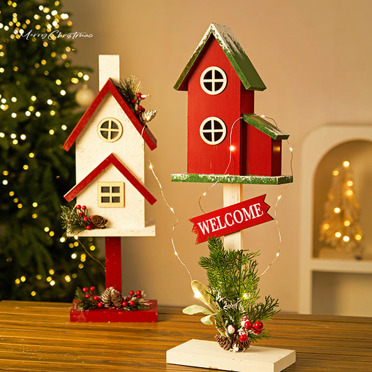 Adorno Navideño Casita de Madera con Buzón Decorativo - Image 2
