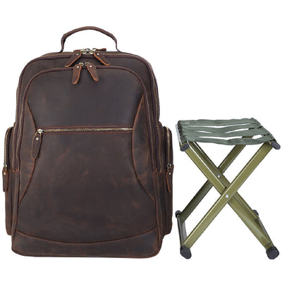 Mochila de Viaje Ejecutiva de Cuero 17 Pulgadas - Gran Capacidad