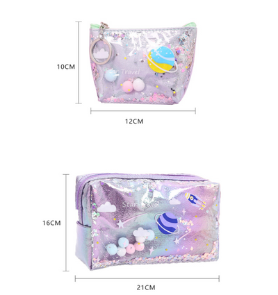 Bolsa de Maquillaje con Efecto Arenilla y Monedero Integrado - Image 5