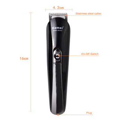 Cortadora de Cabello Kemei 6 en 1 Recargable con Cuchillas de Titanio - Máquina de Afeitar Profesional para Hombres - Image 4