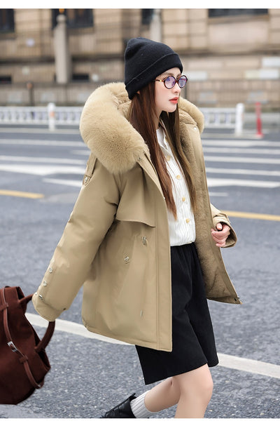Chaqueta Acolchada Mujer con Cuello de Pelaje y Forro Polar - Image 21