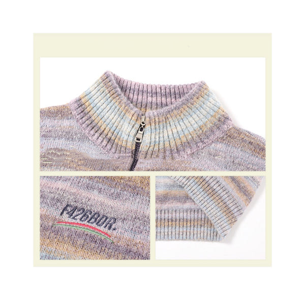 Cardigan Tejido con Rayas Degradadas en Colores