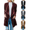 Abrigo Largo de Terciopelo Dorado - Estilo Europeo Casual y Elegante