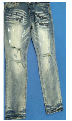 Jeans Retro Americano Diseñador Urbano Estilo Hip-hop