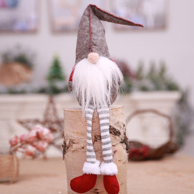 Adorno Navideño Muñeca Anciano Bosque con Gorro Tejido de Copo de Nieve - Image 27