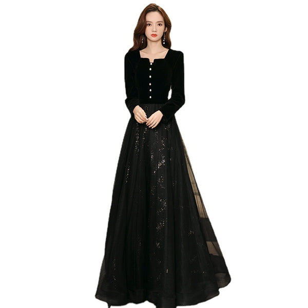 Vestido Largo Elegante de Manga Larga para Fiestas - Image 5