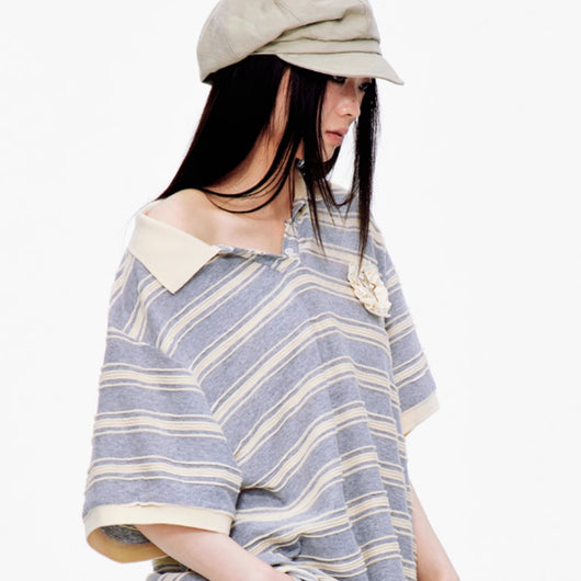 Blusa Suelta con Cuello 3D y Hombros Caídos - Image 6