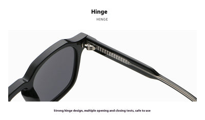 Classic fashion sunglasses with a black and tortoiseshell quadrilateral frame and dark green lenses, angled view. - Image 22