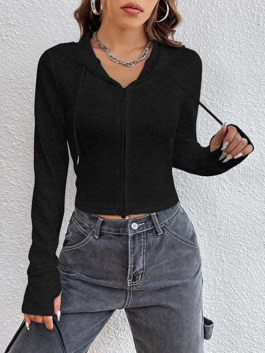 Cardigan Largo con Cierre de Cremallera - Estilo Urbano para Mujer - Image 12