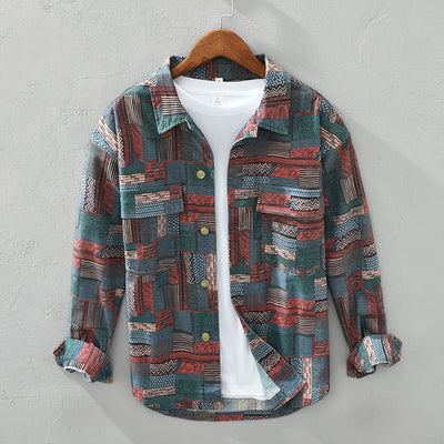 Camisa Suelta Estampada Versátil para Hombre - Diseño Japonés - Image 9