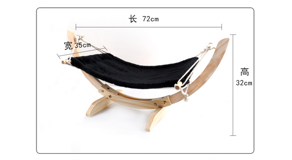 Cama Hamaca para Gatos de Madera - Descanso Cómodo y Seguro