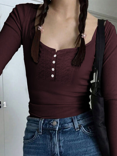 Camisa Base Clásica de Botones y Manga Larga para Mujer - Image 12