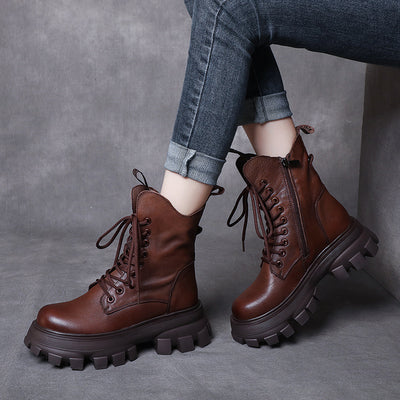 Botas Martin Plataforma Ligera con Espuma de Cuero - Comodidad Todo el Día - Image 4