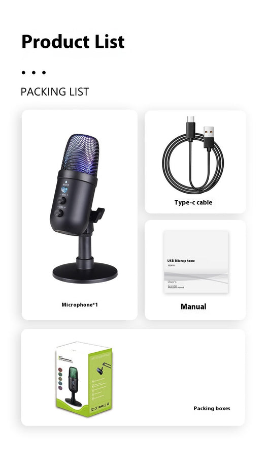 Micrófono USB RGB para Streaming, Gaming y Karaoke - Image 14