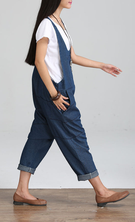 Mono Palazzo Vintage Denim con Tirantes y Bolsillos - Image 5