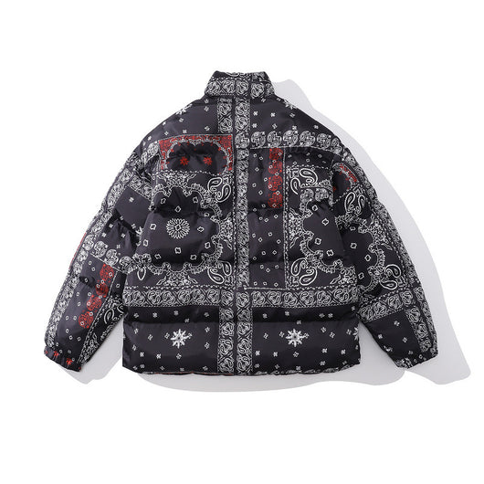 Abrigo Grueso Hip-hop de Algodón Flor de Anacardo para Hombre - Image 12