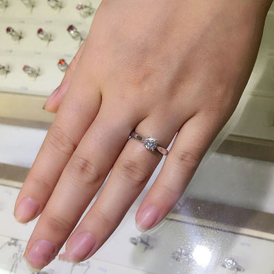 Anillo de Compromiso con Cuatro Puntas para Mujer - Image 11