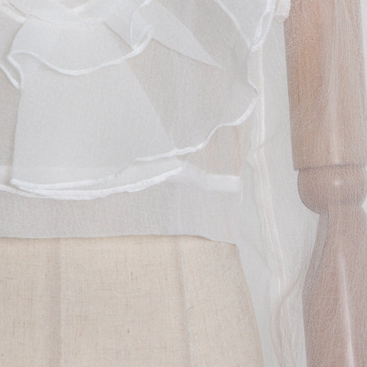 Blusa Cuello Redondo con Mangas Abullonadas y Flores en Relieve - Image 19