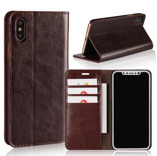 Funda Flip de Cuero Compatible con iPhone X, iPhone 7 Plus - Protección Premium